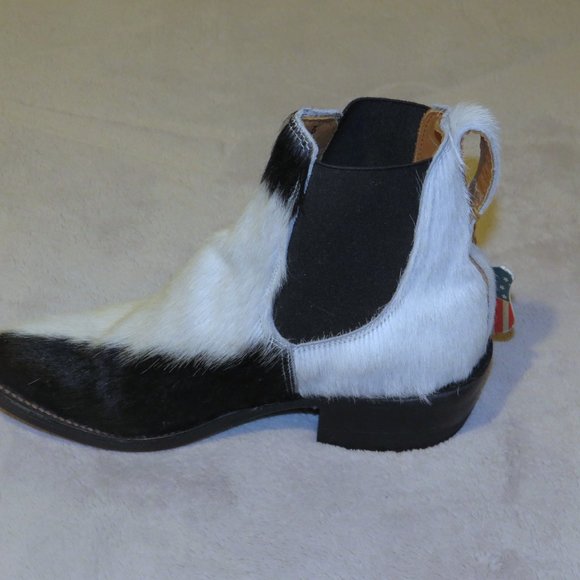 Ralph Lauren RRL Women's Black Hair on Hide Plainview Chelsea Boots 6.5 B NWB - Picture 3 of 13